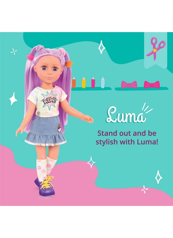Glitter Girls - Luma 14Inch Posable Doll With Hair Extension & Pink Hair Bow Hair Clips And Colorful Outfit Toys Clothes And Accessories For Kids Ages 3 And Up - Image 1