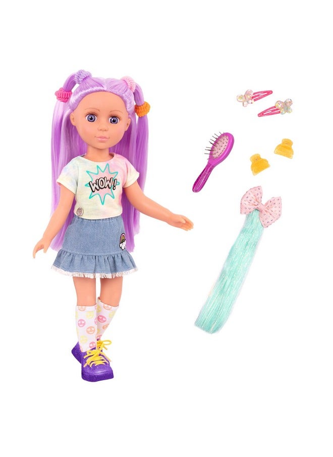 Glitter Girls - Luma 14Inch Posable Doll With Hair Extension & Pink Hair Bow Hair Clips And Colorful Outfit Toys Clothes And Accessories For Kids Ages 3 And Up - Image 1