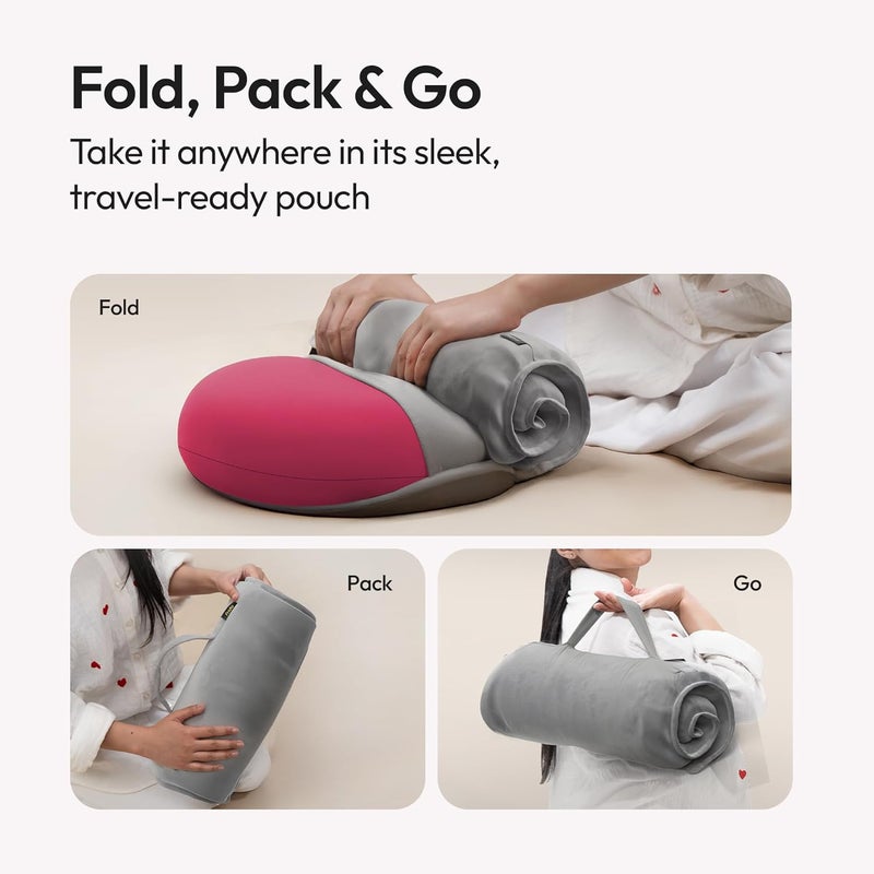 Frido وسادة العناق | قابلة للتنفس وناعمة للغاية من فوم الذاكرة | دعم النوم للبالغين | أفضل وسادة للعناق للذين ينامون على الجانب والسفر | مضادة للتجاعيد وصديقة للبشرة – وردي باربي - Image 3