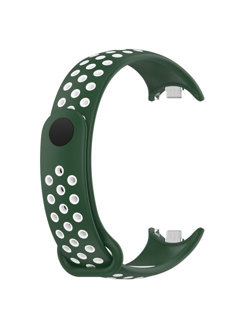 Suitable For Mi Band 8 Double Color Nike Watch Band Mi Band 9 Double Color Nike Universal Watch Band-Color:Green And White