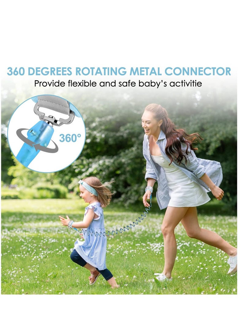 ECVV Baby Leash with Magnetic Unlock Design (6.56ft) Blue Child Anti Lost Wrist Link Safety Toddler Wrist Leash with Reflective Strap Kid Leashes Harness  - Image 5