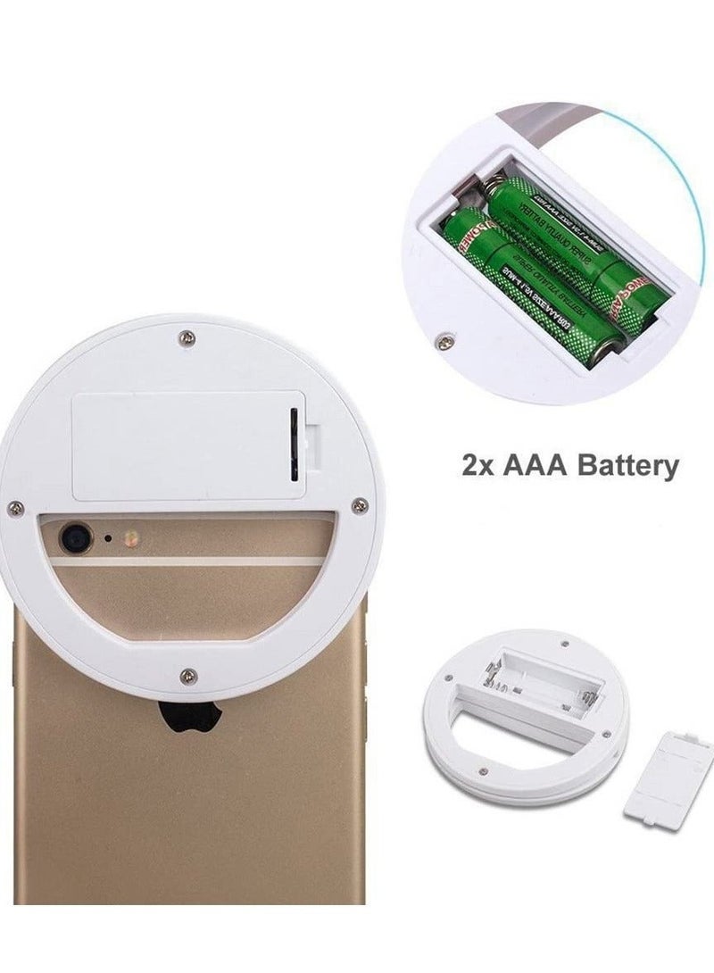 184 Selfie Ring Light with 36 LED Bulbs, Flash Lamp Clip Ring Lights Fill-in Lighting Portable for Phone/Tablet/iPad/Laptop Camera - White - Image 2