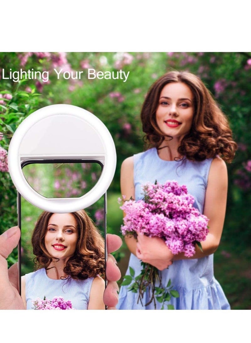 184 Selfie Ring Light with 36 LED Bulbs, Flash Lamp Clip Ring Lights Fill-in Lighting Portable for Phone/Tablet/iPad/Laptop Camera - White - Image 5