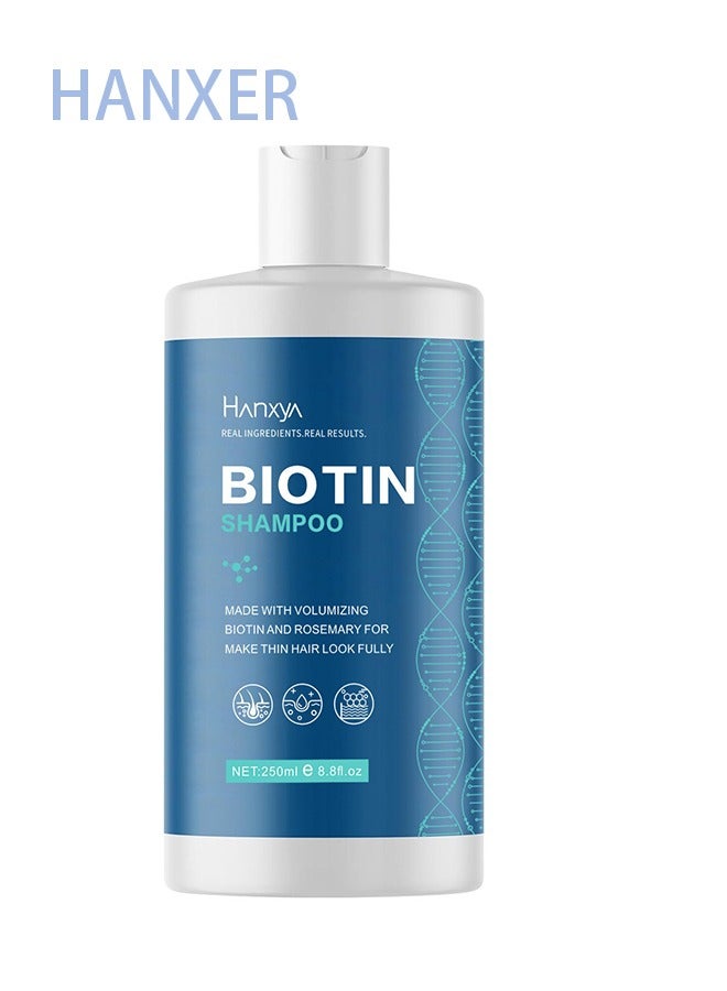 HANXER Shampoo for Thinning Hair and Hair Loss - Volumizing Biotin Shampoo for Hair Growth with Rosemary Argan Oil and Evening Primrose Oil - Sulfate Free Anti Dandruff Shampoo for Itchy Scalp and Hair Care 250 ml - Image 1