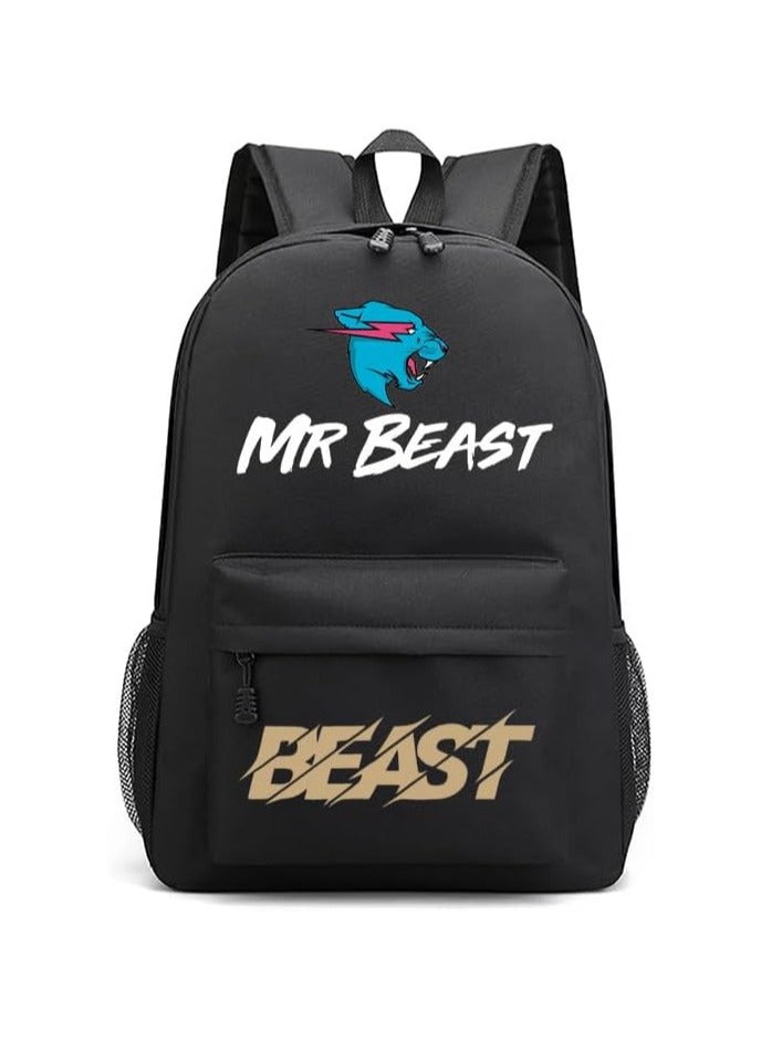 general Mr Beast Lightning Cat Backpack for Boys Girls Cartoon Bookbag for School Students Knapk Teens Travel Laptop Bagpacks