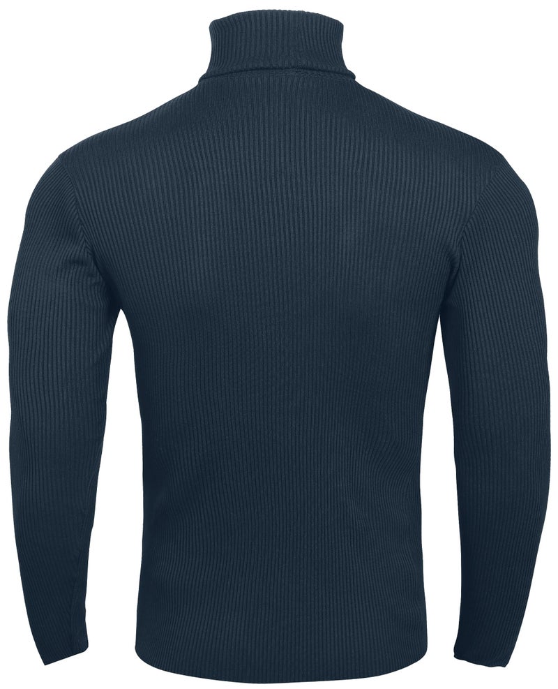 NY Threads Men's Ribbed Turtleneck Slim Fit Pullover Casual Long Sleeves Basic Top, XX-Large, Navy - Image 4
