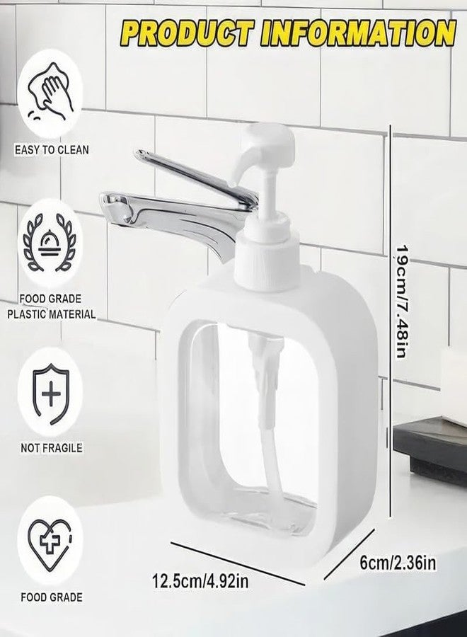 M-Ved Handwash Dispenser Bottle Soap Dispenser Liquid Soap Dispenser for Wash Basin Hand Wash Bottle for Home Dispenser for Bathroom Pump Bottle Dispenser Liquid Handwash Dispenser(White,Pack of 2) - Image 5