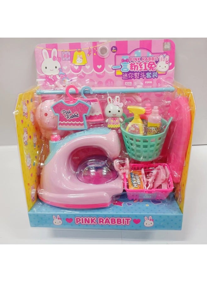 One-word Pink Rabbit Mini Simulation Medical Tools Refrigerator Kitchen Tableware Dressing Table Iron Girl Play Home Toy-Color:A2088 Fun Gacha Machine - Image 2