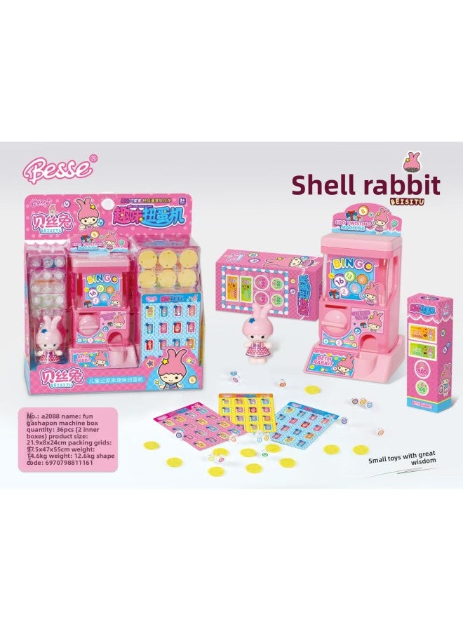 One-word Pink Rabbit Mini Simulation Medical Tools Refrigerator Kitchen Tableware Dressing Table Iron Girl Play Home Toy-Color:A2088 Fun Gacha Machine - Image 1