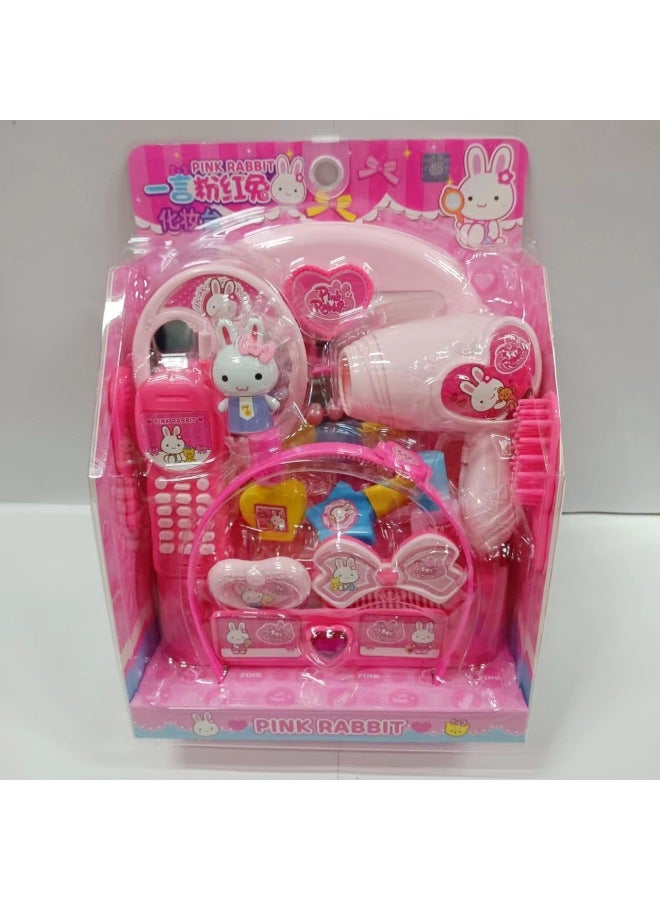 One-word Pink Rabbit Mini Simulation Medical Tools Refrigerator Kitchen Tableware Dressing Table Iron Girl Play Home Toy-Color:A2088 Fun Gacha Machine - Image 4