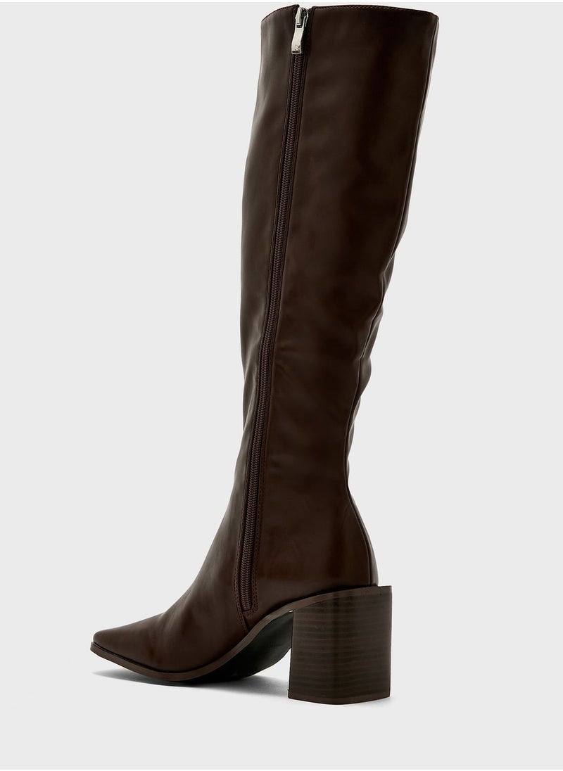 ELLA - Mid Heel Knee Boots - Image 1