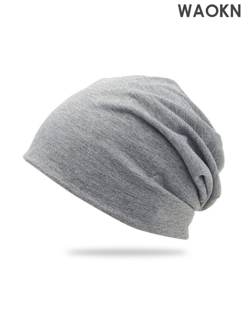 WAOKN 4 Pieces Satin Lined Sleep Cap Slouchy Beanie Hat Night Hair Cap for Women Adjustable Bonnet Satin Bonnet,Slouchy Beanie for Men/Women Baggy Cap Summer Winter Knit Hat Sleep Stretch Sleeping Headwear Head Wrap Men Women Unisex Quick Dry Waterproof Flex Fit Baseball Sun Sports - Image 3