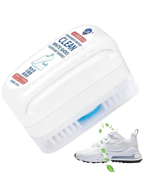 White Shoe Cleaner Brush Sponge Tool Nylon Bristles Plastic Handle Clean White Shoes Leather, Sponge and Cloth Tool