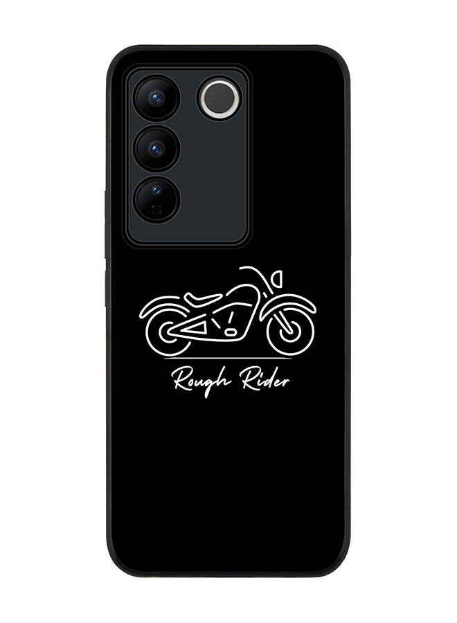 Stylizedd Rugged Black Edge case for Vivo V27 / Vivo V27 Pro / Vivo S16, Slim fit Soft Case Flexible Rubber Edges Anti Drop TPU Gel Thin Cover - Rough Rider - Image 1