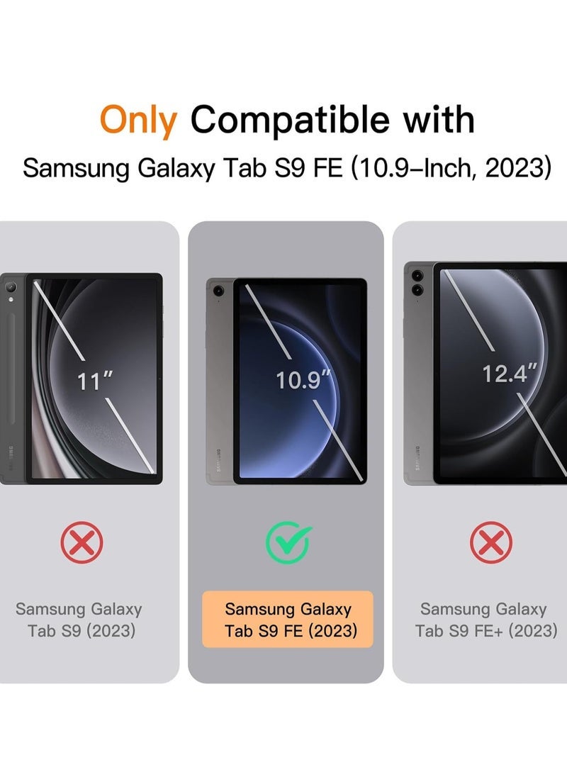 SmartGrist Case for Samsung Galaxy Tab S9 FE 10.9-Inch – Soft TPU Tri-Fold Stand Protective Cover with S Pen Holder, S Pen Charging Support, Auto Wake/Sleep (Black) - Image 2