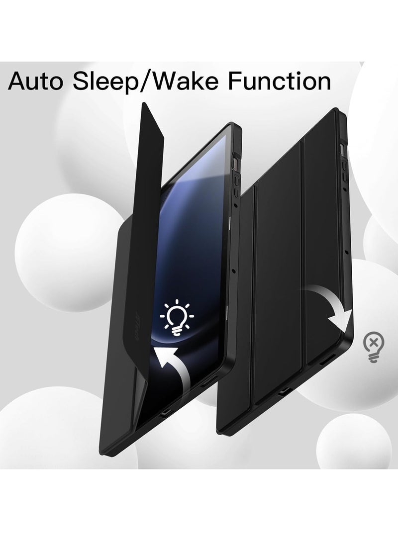 SmartGrist Case for Samsung Galaxy Tab S9 FE 10.9-Inch – Soft TPU Tri-Fold Stand Protective Cover with S Pen Holder, S Pen Charging Support, Auto Wake/Sleep (Black) - Image 5