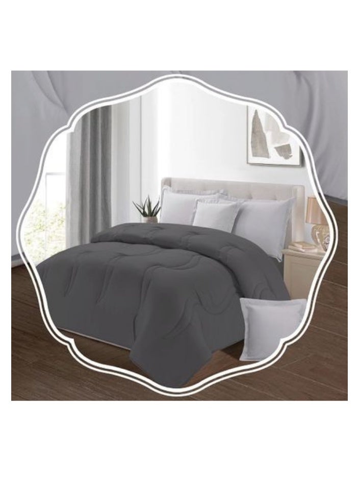 بلو سكاي طقم لحاف نفرين نظام وجهين مفرش مكون من ٦ قطع , طقم مفارش يتكون من 6 قطع , مفرش بحشوة مصنوع من المايكروفايبر100% لحاف مقاس 230 في 250 سم - Image 4