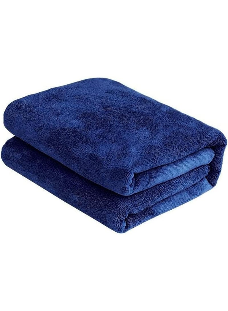 Microfiber Bath Towel 70x140 cm, Soft Durable Lightweight Shower Towel, Navy Blue - Image 2