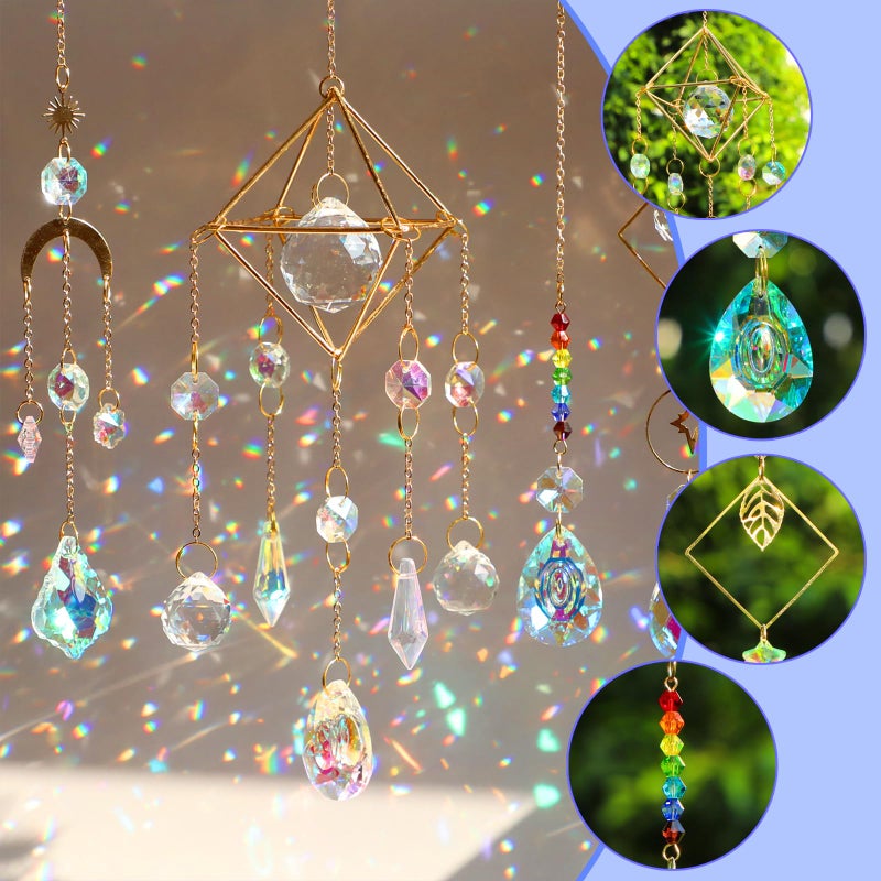 HYBEADS DIY Suncatchers, 400 pcs Sun Catchers Making Supplies Kit Art and Crafts for Adults Prism Hanging Decorative Suncatcher with Crystals Rainbow Maker for Indoor Windows Office Home Decor - Image 3