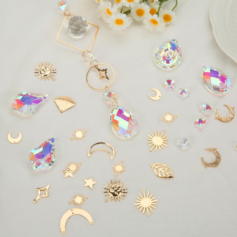 HYBEADS DIY Suncatchers, 400 pcs Sun Catchers Making Supplies Kit Art and Crafts for Adults Prism Hanging Decorative Suncatcher with Crystals Rainbow Maker for Indoor Windows Office Home Decor - Image 4