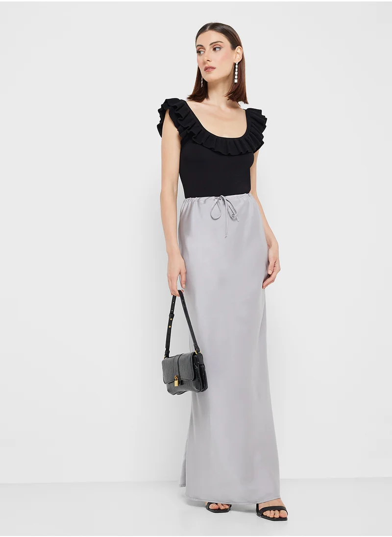 ELLA Long Satin Skirt