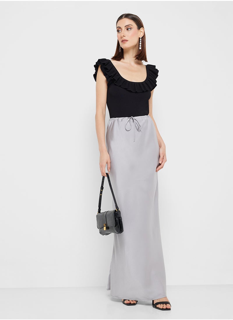 ELLA Long Satin Skirt  - Image 1