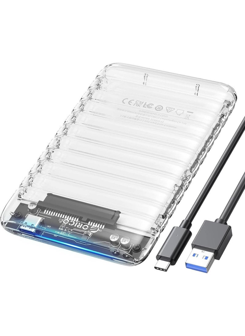 Orico Usb3.2 Gen2 6gbps Type-C 2.5” Inch Sata SSD Hard Disk Box Transparent  - Image 1