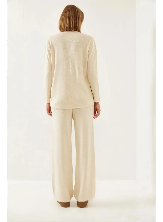جينجر بيسيكس طقم بلوزة وبنطلون من الكتان الناعم