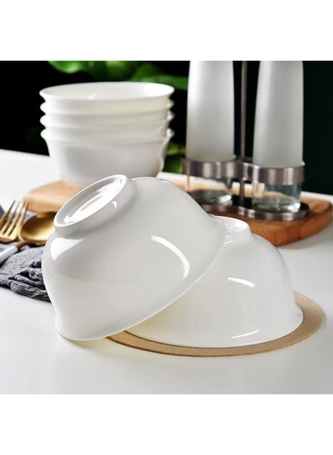 Sky Top Rice Bowl Bone China Small Soup Bowl Pure White Ceramic Household Hotel Tableware Set 4.5 Inch Golden Bell Bowl 10 Pieces - Image 4