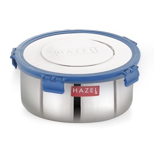HAZEL Stainless Steel Wafer & Chips Snack Storage Container, 3000 Ml, Airtight Dabba, Silver - Image 5