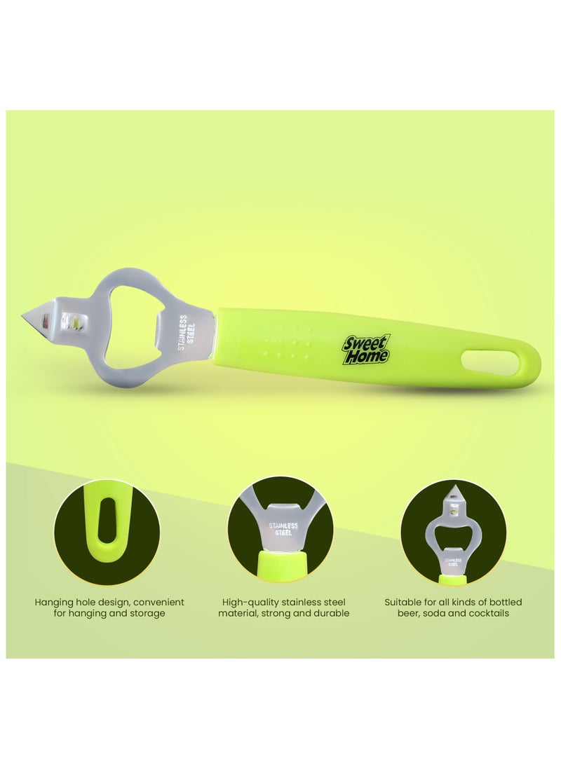 Sweet Home - Sweet Home Bottle Opener Can Opener Manual Stainless Steel Can Opener Durable & Easy To Grip Handle Heavy Duty Stainless Steel Bottle Opener - Image 1