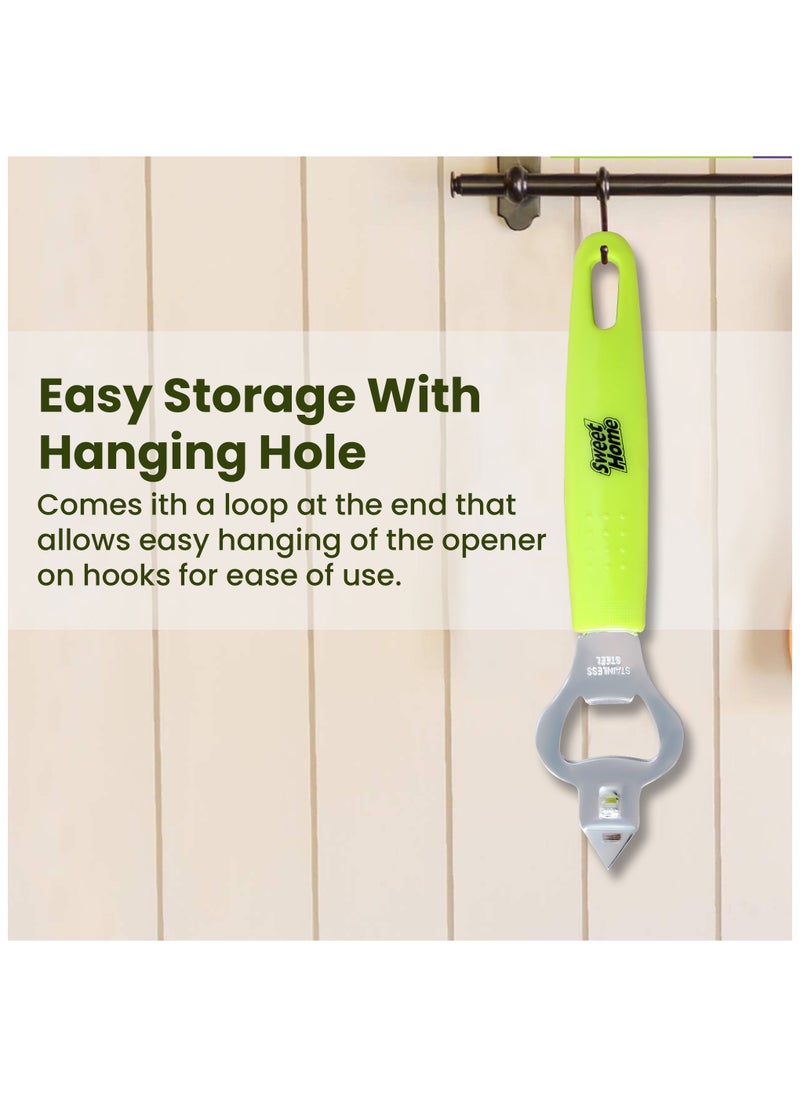 Sweet Home - Sweet Home Bottle Opener Can Opener Manual Stainless Steel Can Opener Durable & Easy To Grip Handle Heavy Duty Stainless Steel Bottle Opener - Image 1
