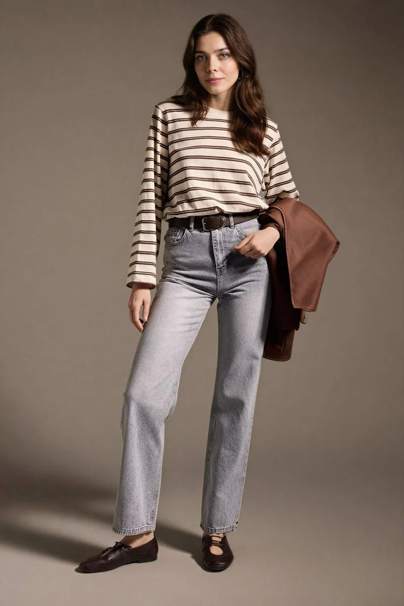 DeFacto 100% Cotton 90's Wide Leg Jeans