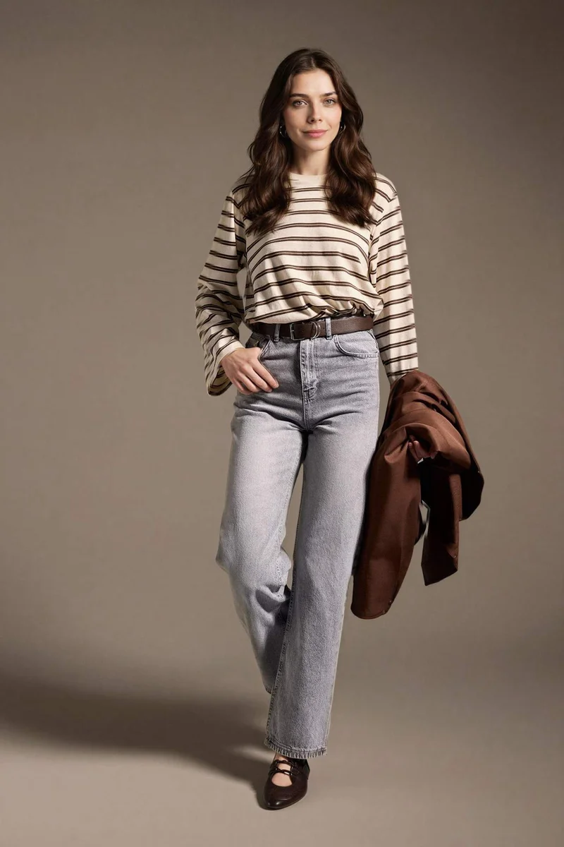 DeFacto 100% Cotton 90's Wide Leg Jeans