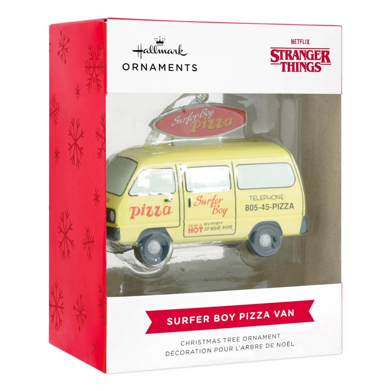 Hallmark Netflix Stranger Things Surfer Boy Pizza Van Resin Christmas Ornament - Image 3