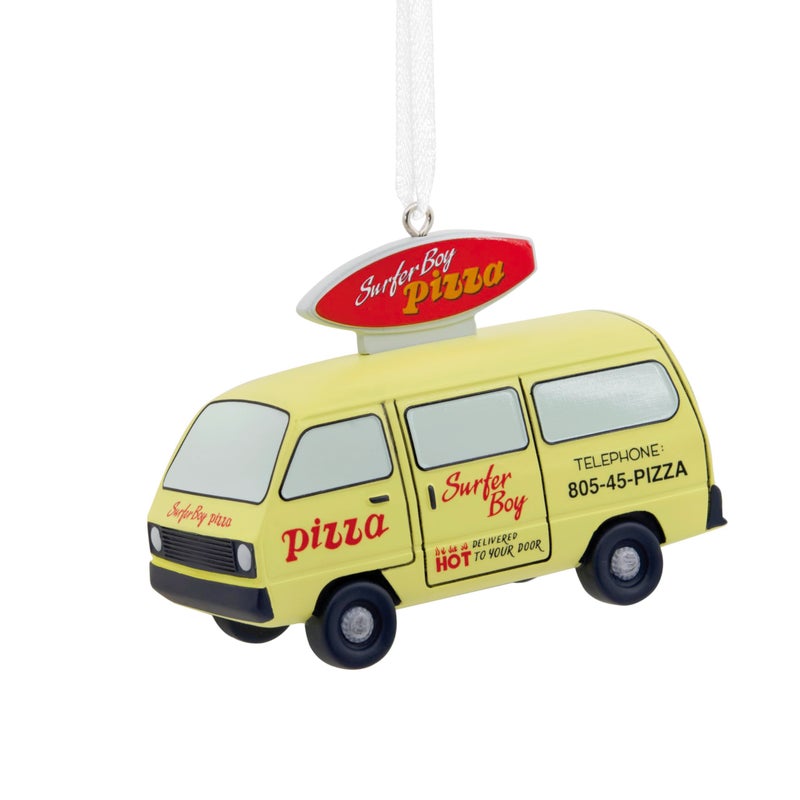 Hallmark Netflix Stranger Things Surfer Boy Pizza Van Resin Christmas Ornament - Image 1