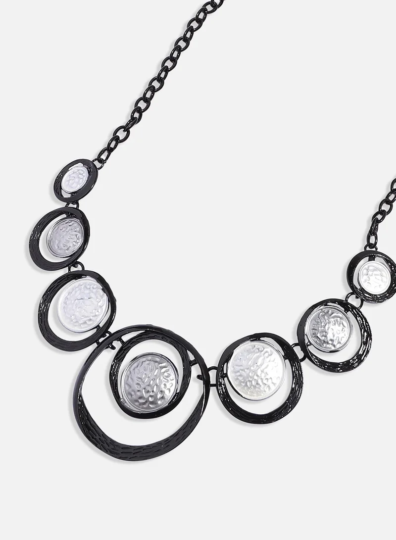 SOHI Black & Dented Circular Artificial Jewellery Set