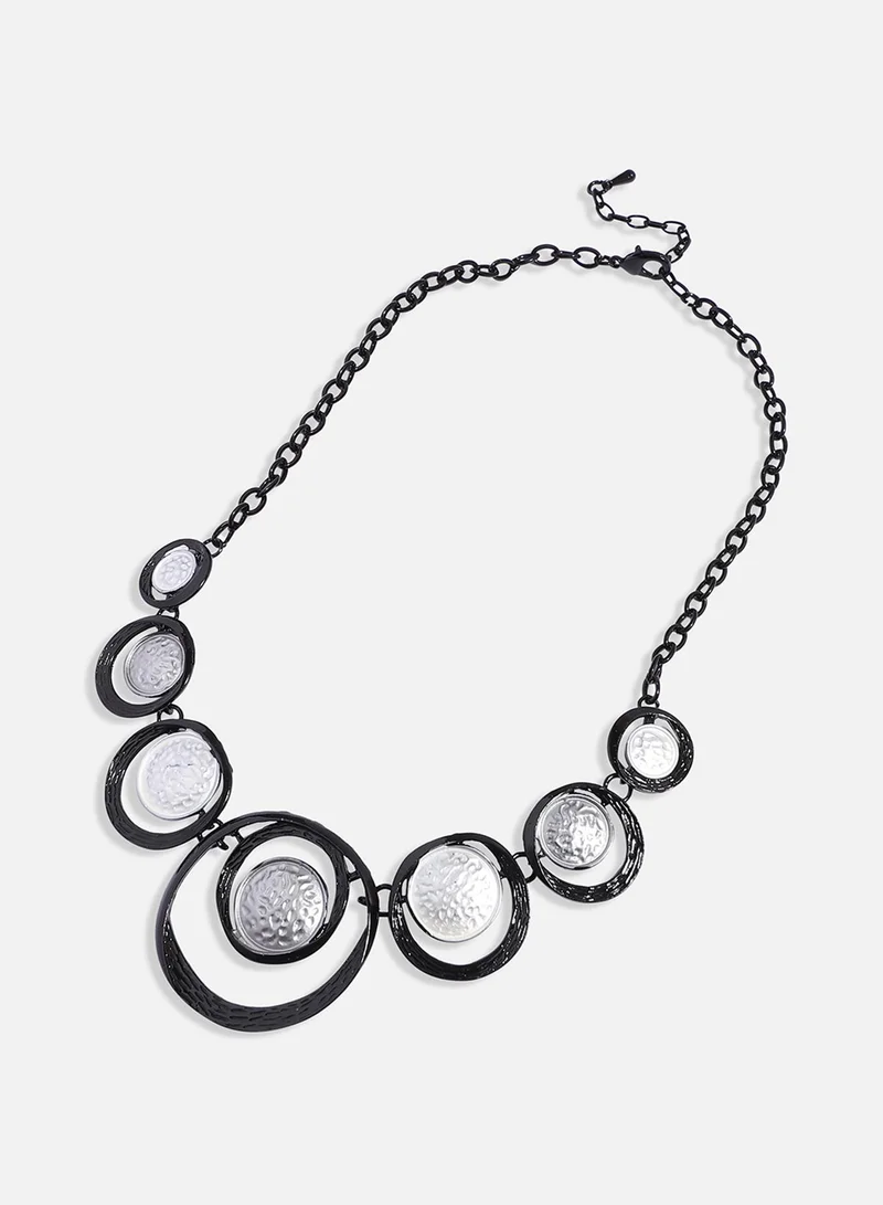 SOHI Black & Dented Circular Artificial Jewellery Set