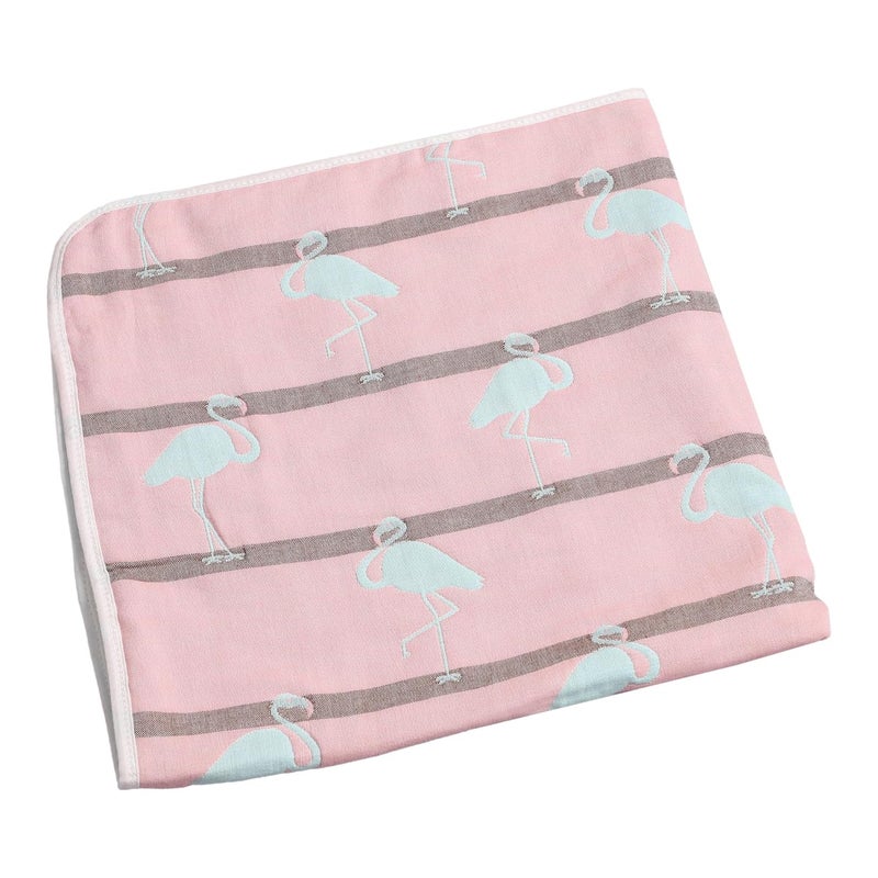 MumsLap Baby Muslin Blanket for Newborn 80 80 6 Layer Gauze Cotton Soft Swaddle Wrap BlanketQuiltBath TowelNursing CoverCrib Blankets for Boys and Girls Pink Swan - Image 5