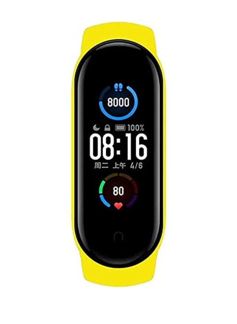VITION Xiaomi mi Band 6/mi Band 5 Strap Silicone Watch Band Smartwatch Wristband Replacement Bracelet Yellow  - Image 4