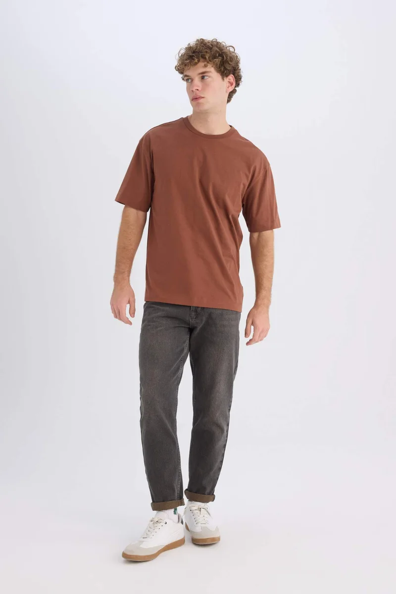 DeFacto Boxy Fit Crew Neck Basic Short Sleeve T-Shirt
