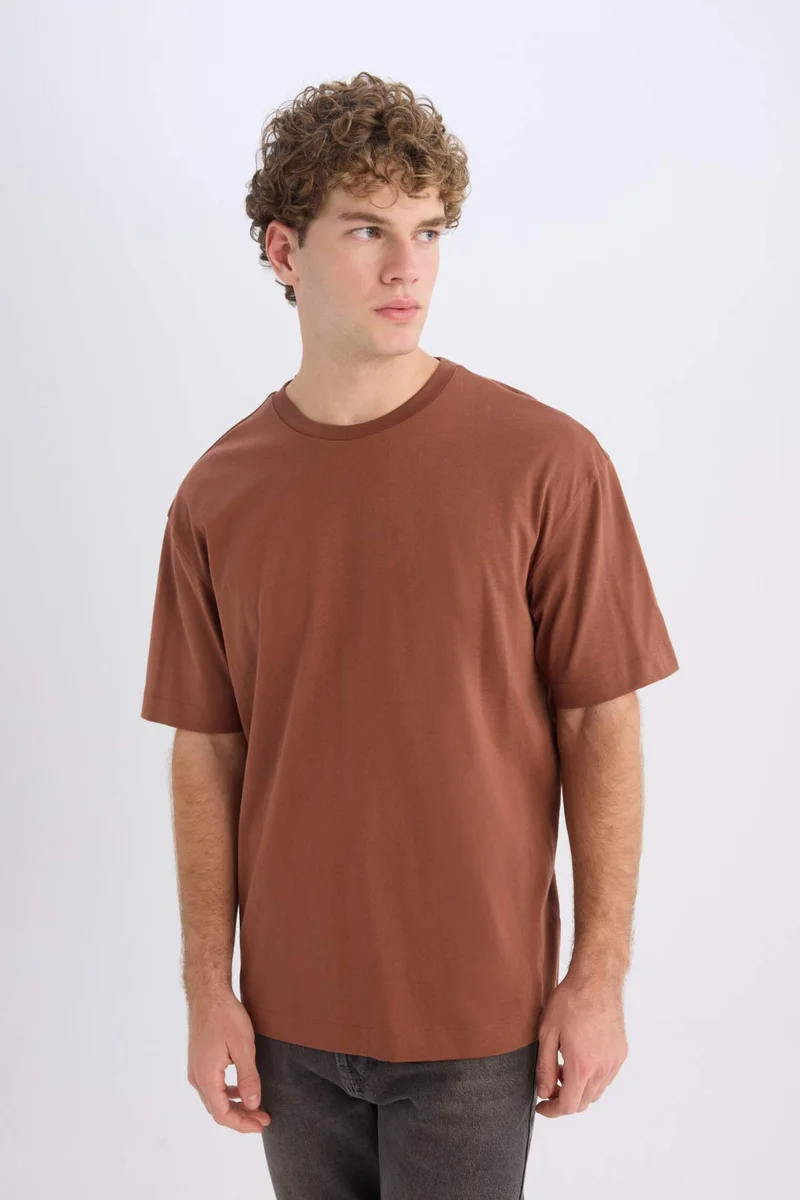DeFacto Boxy Fit Crew Neck Basic Short Sleeve T-Shirt