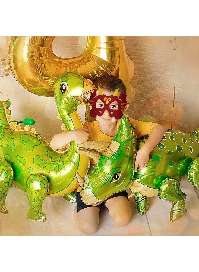 Woanger 36 Pieces Color Your Own Dinosaur Masks DIY Paper Masks Blank Graffiti Craft with Elastic Ropes for Cosplay Dinosaur Birthday Party Favors, 6 Designs - Image 5