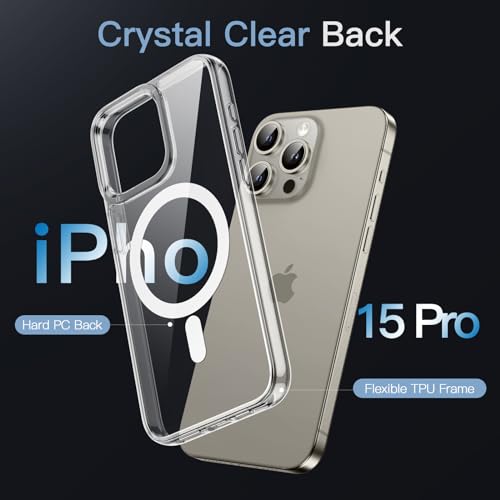 ZedGear for iPhone 15 Pro Case Cover Compatible with Magsafe Anti Yellow Silicone Clear Shockproof Scratch Resistant Protective Phone Soft Silicone Slim Cover for iPhone 15 Pro (Transparent) - Image 4