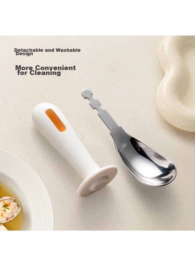 JD.com Jd Jingzao, Spoon, Soup And Rice Spoon, 316l Stainless Steel Food-grade Children's Yuanbao Fork And Spoon, , Two-piece Set - Image 4