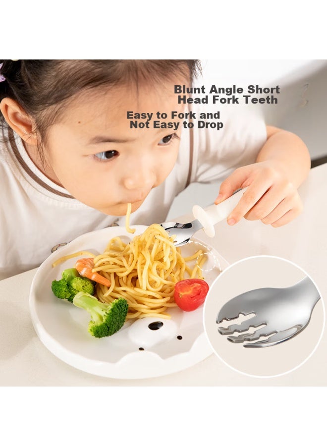JD.com Jd Jingzao, Spoon, Soup And Rice Spoon, 316l Stainless Steel Food-grade Children's Yuanbao Fork And Spoon, , Two-piece Set - Image 5