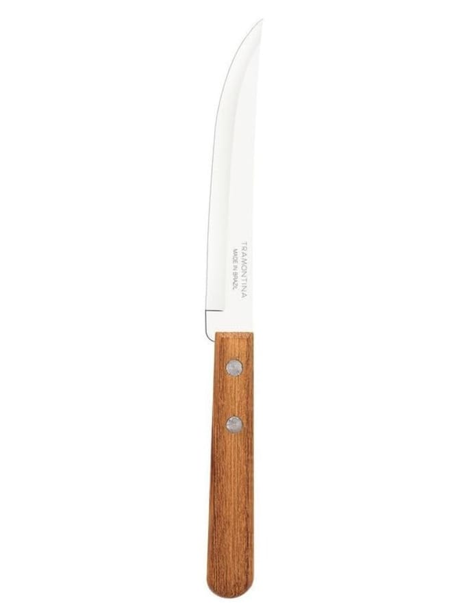 TRAMONTINA TRAMONTINA Dynamic 5-Inch Steak Knife – Premium Stainless Steel Blade, Natural Wood Handle, Durable Rustic Design, Perfect for Cutting Meats and Versatile Kitchen Use