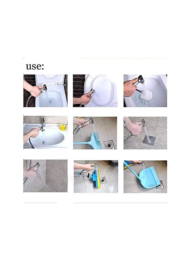 The Bros Handheld Bidet Sprayer Set with Stainless Steel Hose, Wall Mount Bracket health faucet jet spray Chrome - Image 5