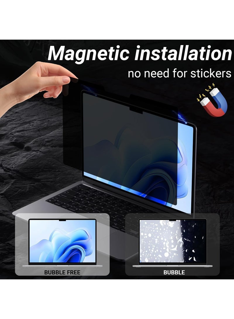 Magnetic Privacy Screen Protector for MacBook Air 13.6-inch (2022-2025, M2, M3, M4): 360° anti-spy, anti-glare, blue light protection, enhanced screen clarity, and scratch-resistant shield. - Image 3