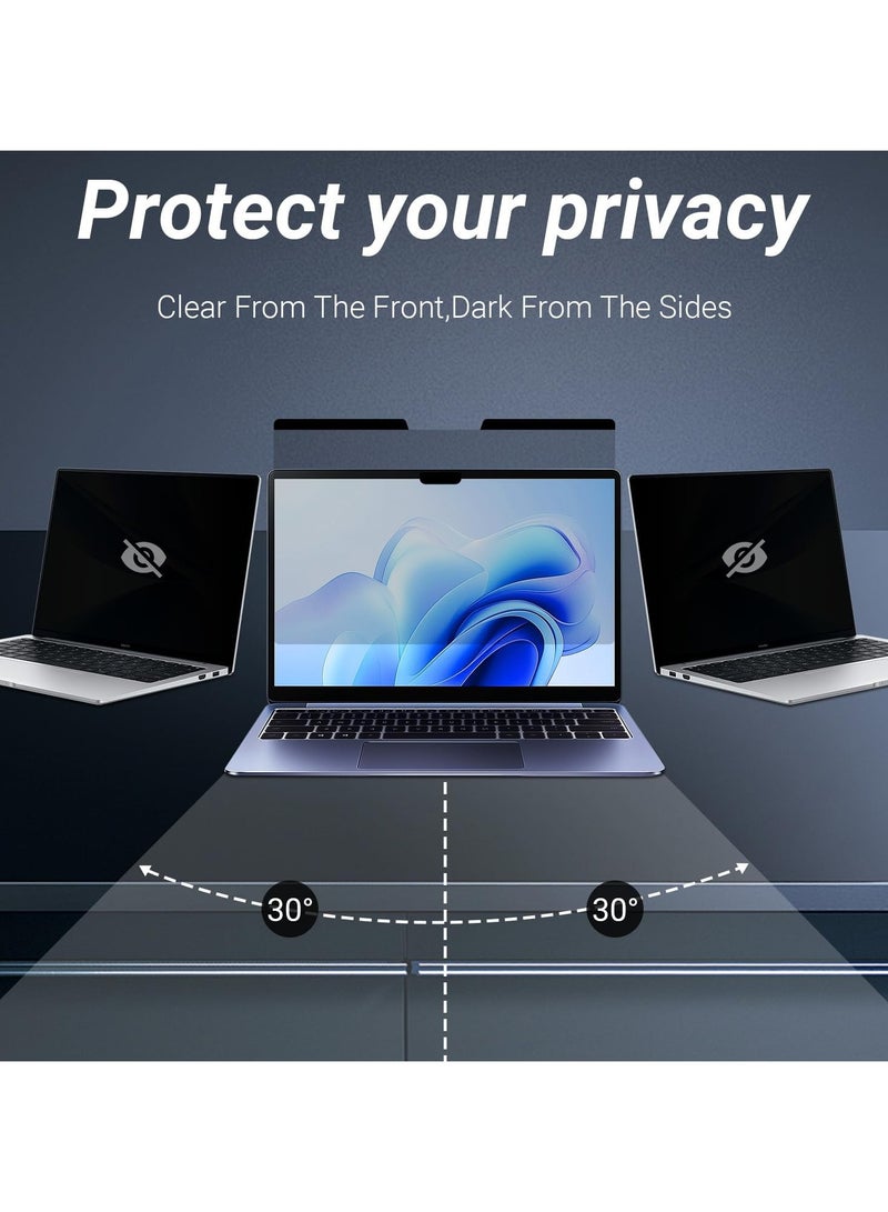 Magnetic Privacy Screen Protector for MacBook Air 13.6-inch (2022-2025, M2, M3, M4): 360° anti-spy, anti-glare, blue light protection, enhanced screen clarity, and scratch-resistant shield. - Image 2